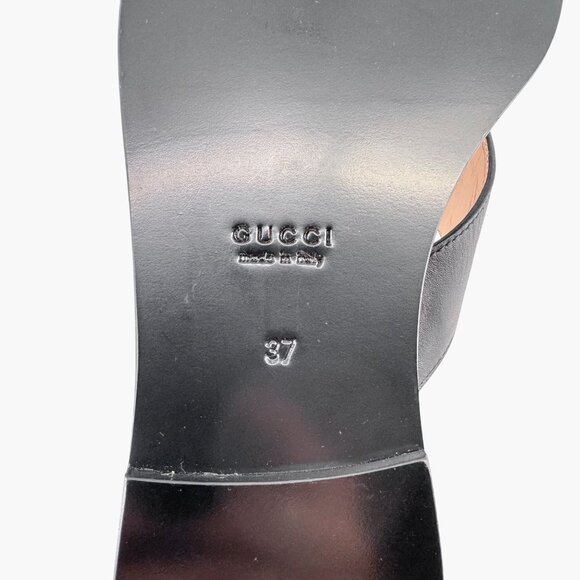 Gucci GG Black Interlocking Logo Flat Thong Sandal Flip Flop Size 37 US 7 Women - Picture 13 of 15